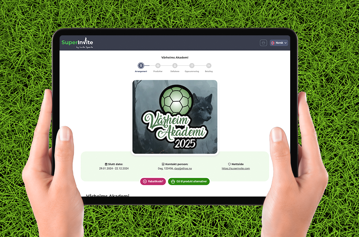 The registration section in Superinvite gets a new, modern look
