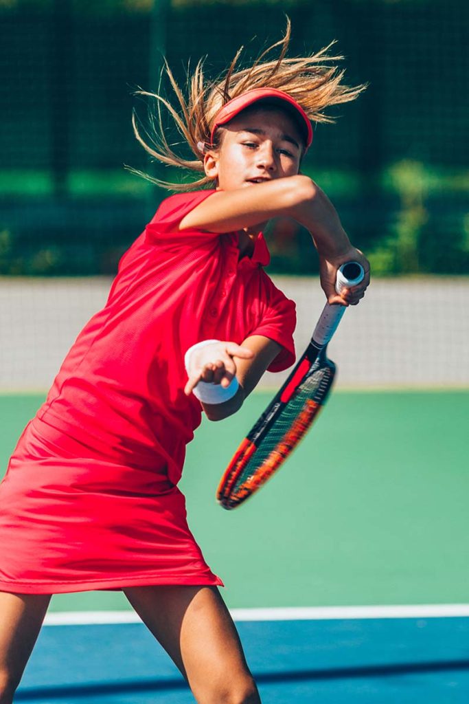 Tennis player in action